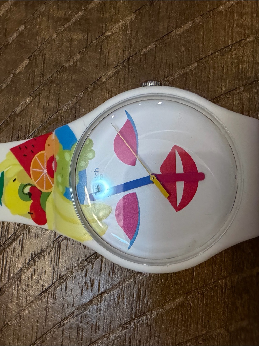 Swatch Colorful Floral & Fruit Silicone Watch Set - Pink, Red, Blue, Yellow - Picture 4 of 14